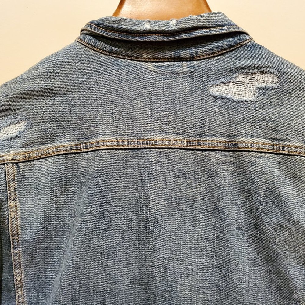 Distressed Jean Jacket Old Navy XXL - Picture 6 of 8